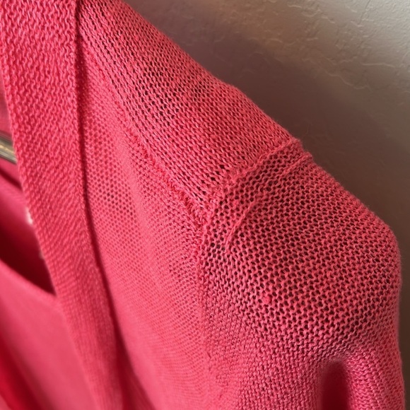 Eileen Fisher 100% Hemp coral pink coordinate knit Set,top and open cardigan - Picture 16 of 16